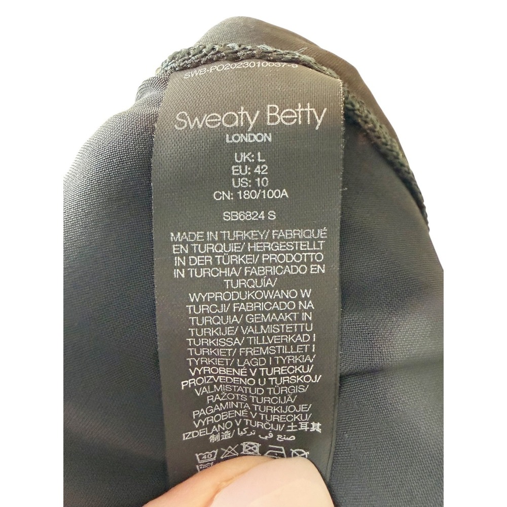 Sweaty Betty Explorer Jumpsuit Black Short Sleeve Drawstring Waist Womens L - Picture 8 of 8